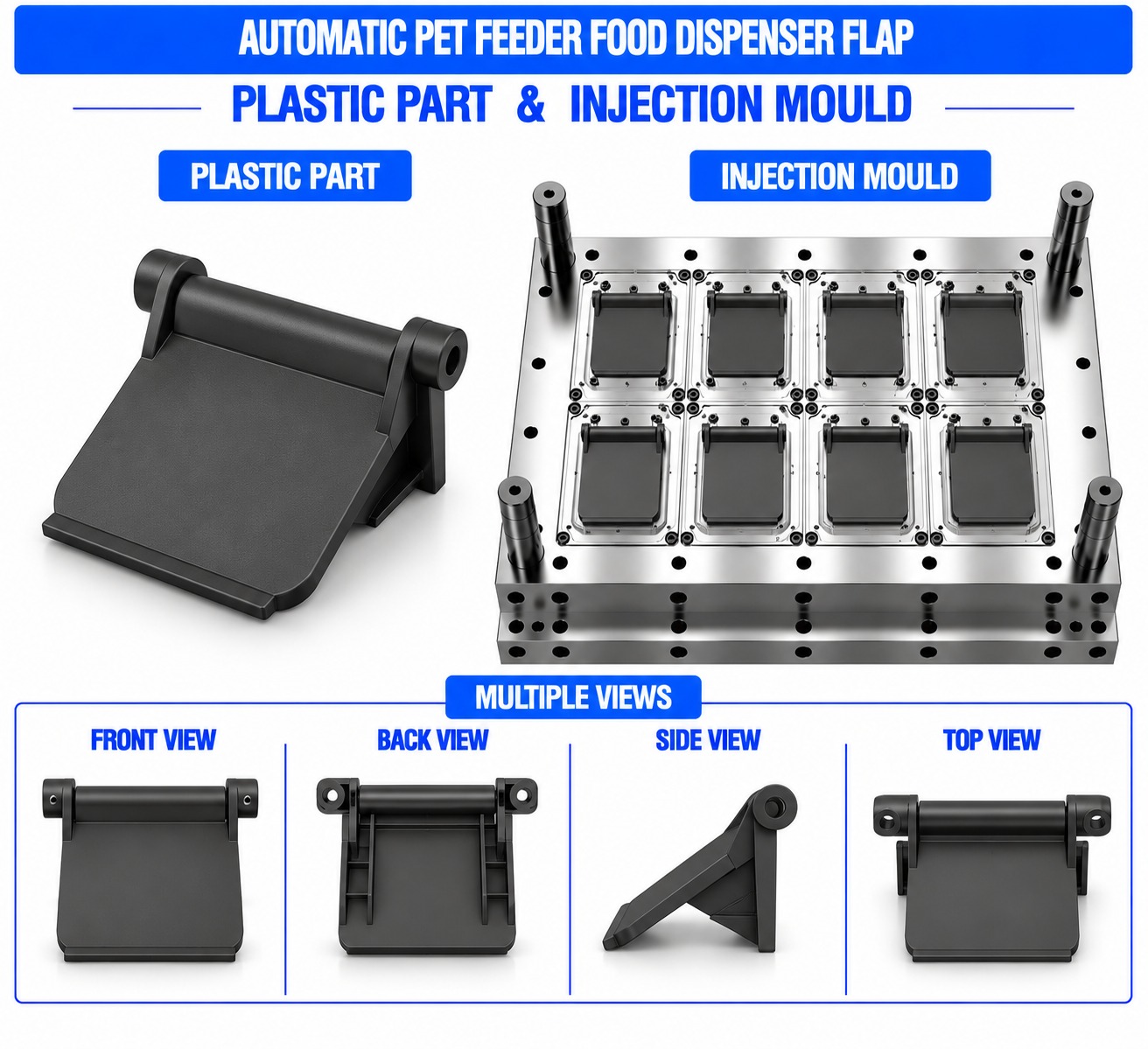 Automatic Pet Feeder Plastic Food Dispenser Flap Mould and Moulding Service